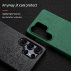 for Magsafe Case for Samsung Galaxy S26 S24 S25 Ultra Plus Natural Cowhide Leather Magnetic Protector Luxury Phone Back Cover