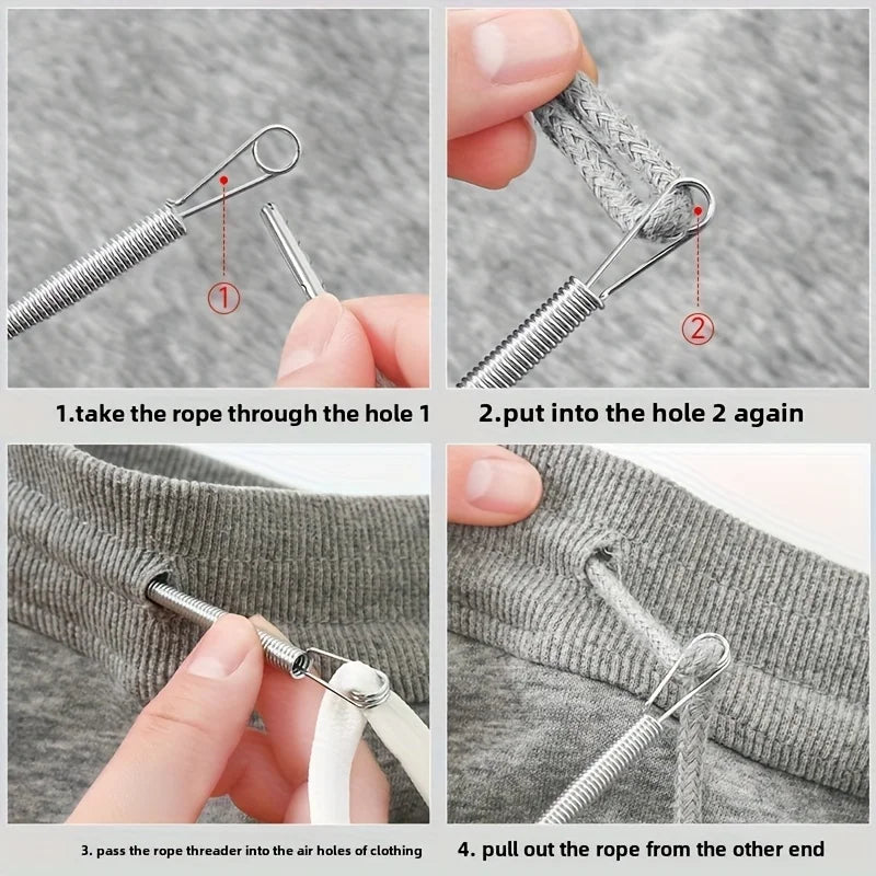 Multi-Purpose Drawstring Threader Tool, Flexible Sewing Aid for Pants, Ropes, Elastic & Belts, Easy Threading Helper