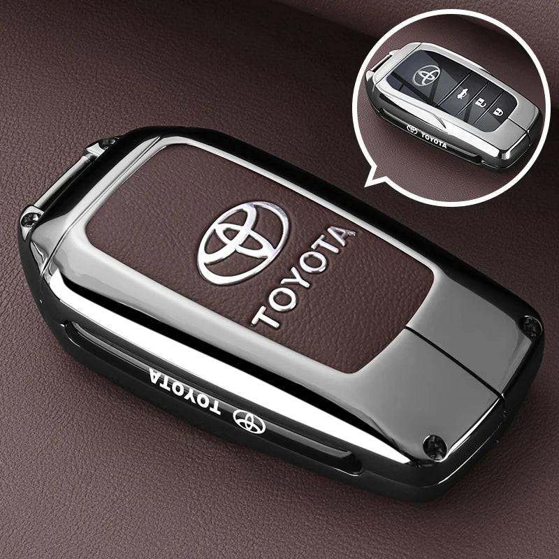 Alloy Car Remote Key Case Cover Protect Shell Bag For Toyota Prius Camry Corolla CHR C-HR RAV4 Altis Land Cruiser Prado Avalon