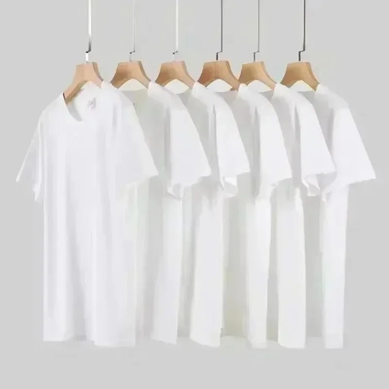 New short-sleeved T-shirt made of 100% pure cotton, suitable for both men and women. It is a summer style, loose and casual.