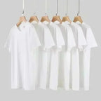 New short-sleeved T-shirt made of 100% pure cotton, suitable for both men and women. It is a summer style, loose and casual.