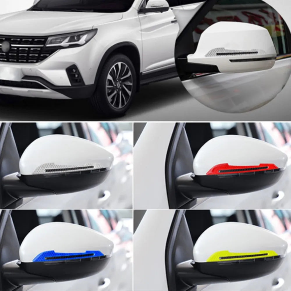 1 Set/2PCS Car Reflective Warning Mirror Strip Safety Warning Reflective Sticker For Universal Car Decorative Trims