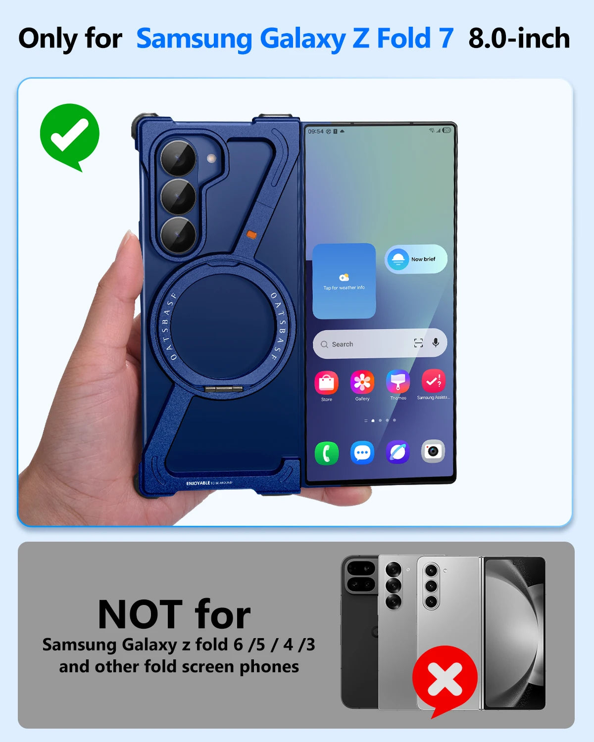 Eary Frame Case for Samsung Galaxy Z Fold 7 for Magsafe 360°Rotation Magnetic Stand Metal Phone Case Shockproof Protector Cover