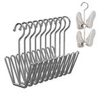 Stainless Steel Shoe Rack, Multi-Functional Shoe Rack with Double Hook Design, Shoe Drying Rack for Dehumidifying Hanging Shoes