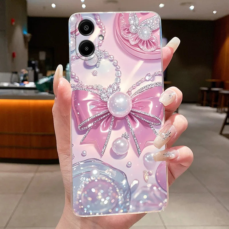 For Samsung A07 2025 Clear Phone Case Luxury Butterfly Flowers Casing For Samsung Galaxy A07 SamsungA07 A 07 Silicone Back Cover