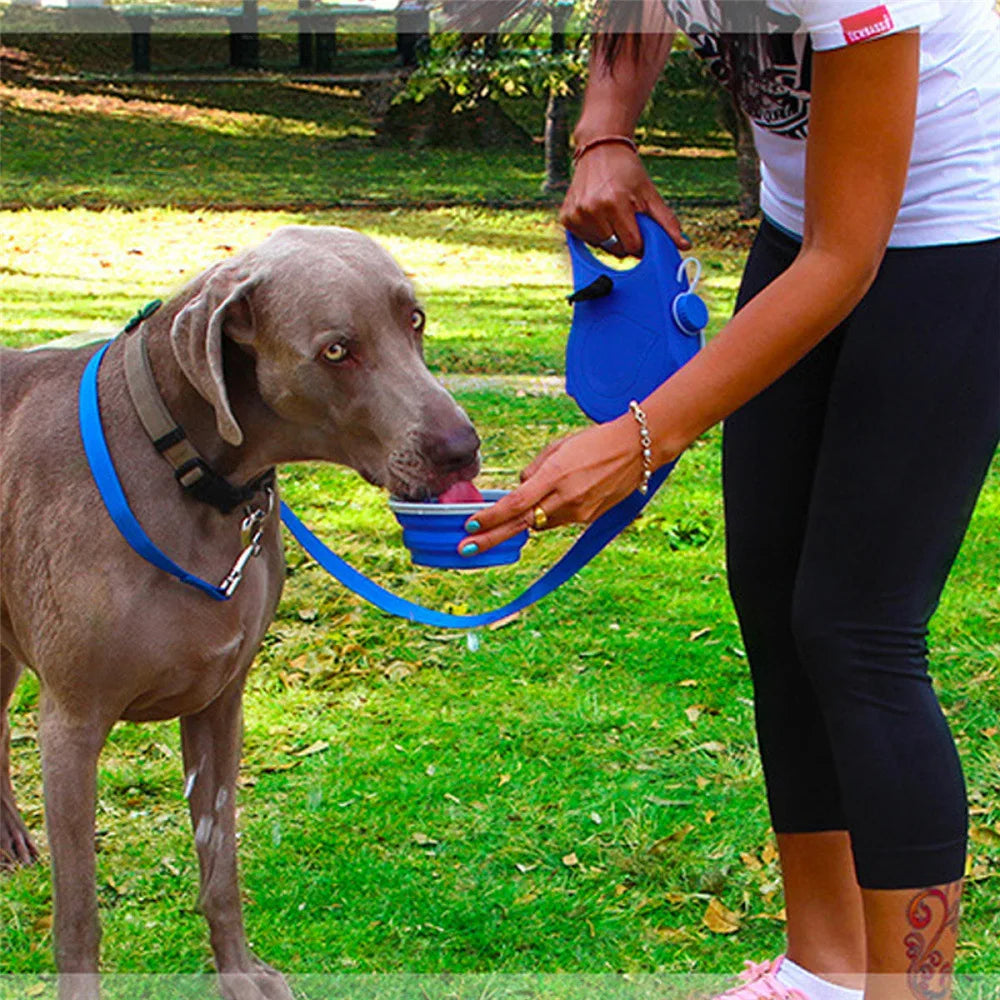Automatic Pet Supplies Multi-Function Water Bottle Bowl Three-In-One Portable Dog Leash Harness Handy Pet Walking Rope