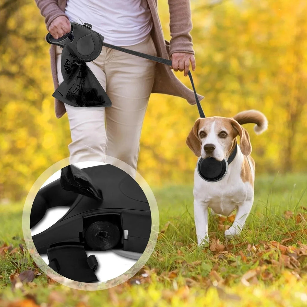 Automatic Pet Supplies Multi-Function Water Bottle Bowl Three-In-One Portable Dog Leash Harness Handy Pet Walking Rope
