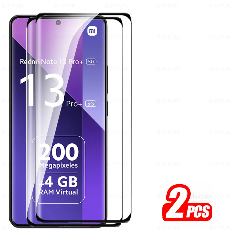 1-3Pcs Curved Tempered Glass For Xiaomi Redmi Note 13 Pro+ 14 15 Pro Plus 5G Screen Protector Note15 ProPlus Note14Pro 14Pro 4G