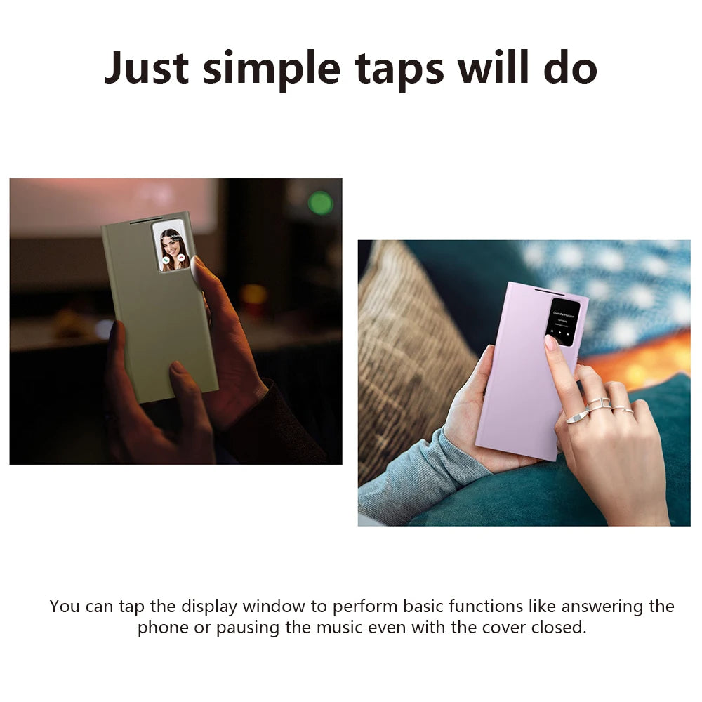 Original For Samsung Galaxy S23 Ultra Smart View Wallet Case Flip High Quality Leather Cover S23Ultra Card Bag Protector Shell