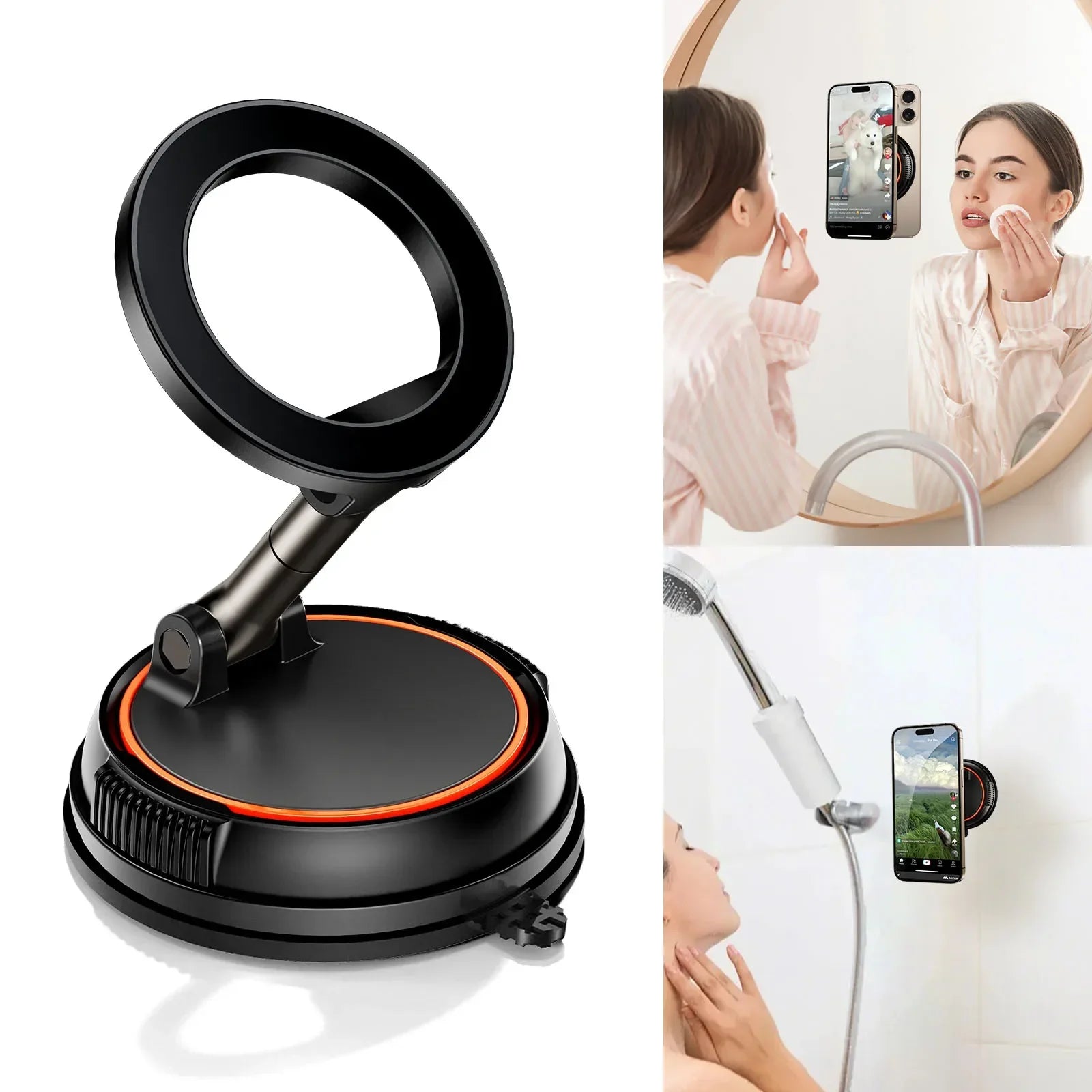 Eary Wireless Car 15W Fast Charger Suction Cup Phone Holder Stand Magnetic Car Mount Dashboard Magsafe Fit for iPhone Samsung HW