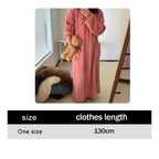 Coral Velvet Women's Nightgown Autumn And Winter Long Sleeve Double Pocket Flannel Nightgowns Women Loose Solid Sleepwear