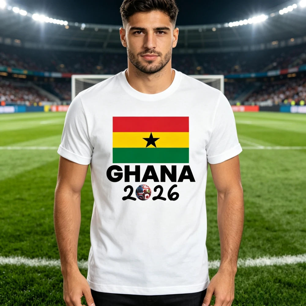 Ghana 2026 Flag T-Shirt Patriotic Supporter Tee Men Women Summer Fashion Crewneck Cotton Tops Soccer Part Supplies Clothing