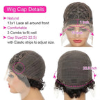 Pixie Cut Wig Transparent Lace Front Human Hair Wig Short Kinky Curly Bob Wigs Brazilian Water Wave Human Hair Wigs For Women