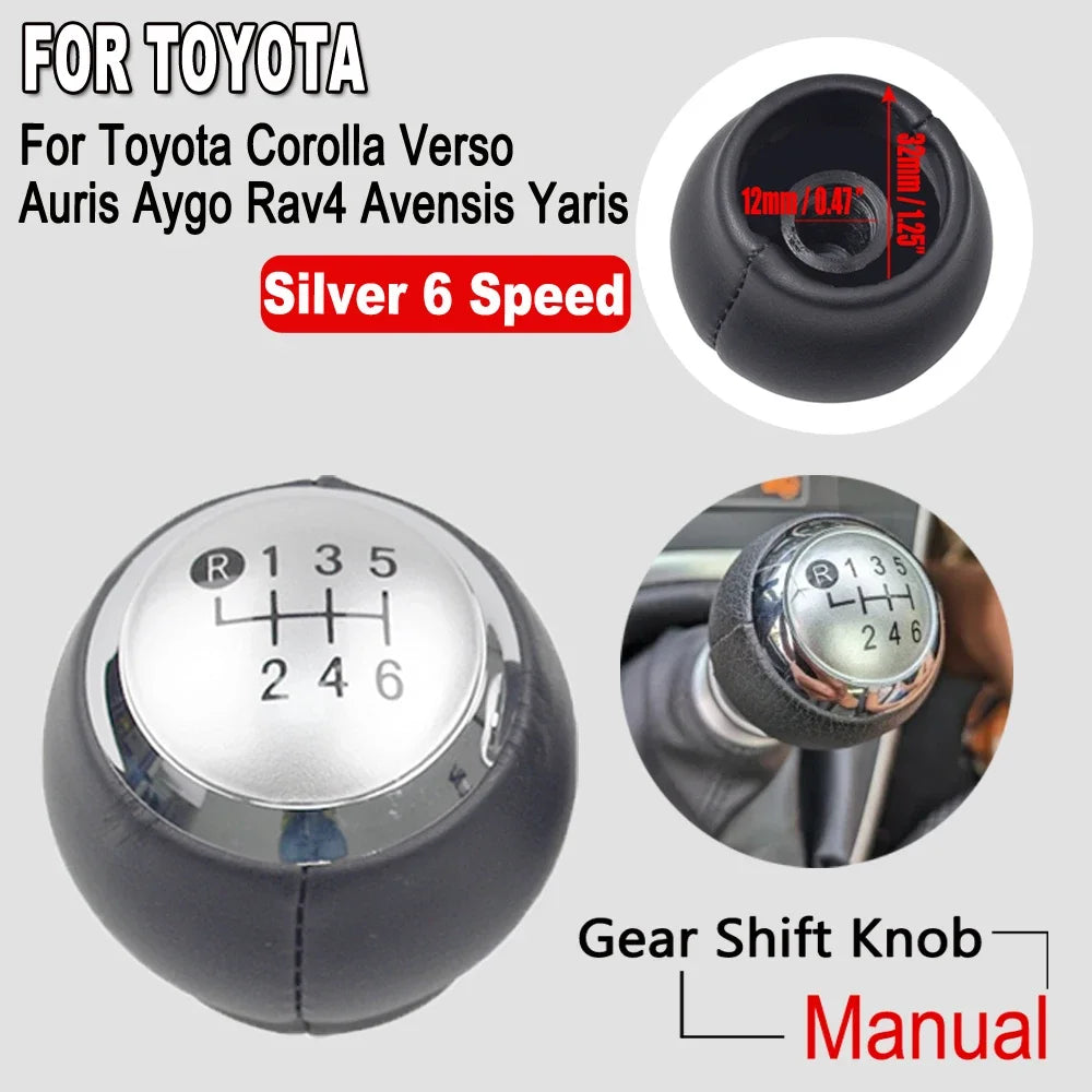 Car 5/6 Speed Lever Gear Stick Shift Knob Head For Toyota Corolla Verso Auris Yaris RAV4 2007 2008 2009 2010 2011 2012 2013