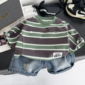 Summer Infant Boys Clothing For Children Casual Striped T-Shirt Shorts 2Pcs/Set Toddler Baby Girl Clothes Costume Kids Tracksuit