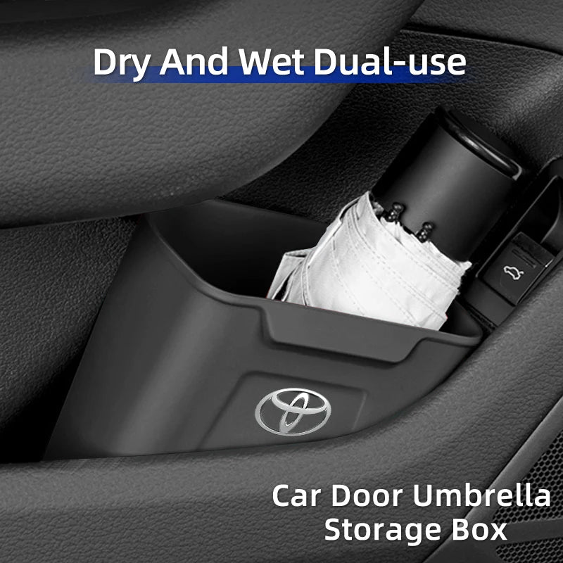 Silicone Car Door Storage Door Trash Can Organizer For Toyota Corolla Yaris Camry Prius RAV4 CHR Hilux Aygo Avensis Accessories