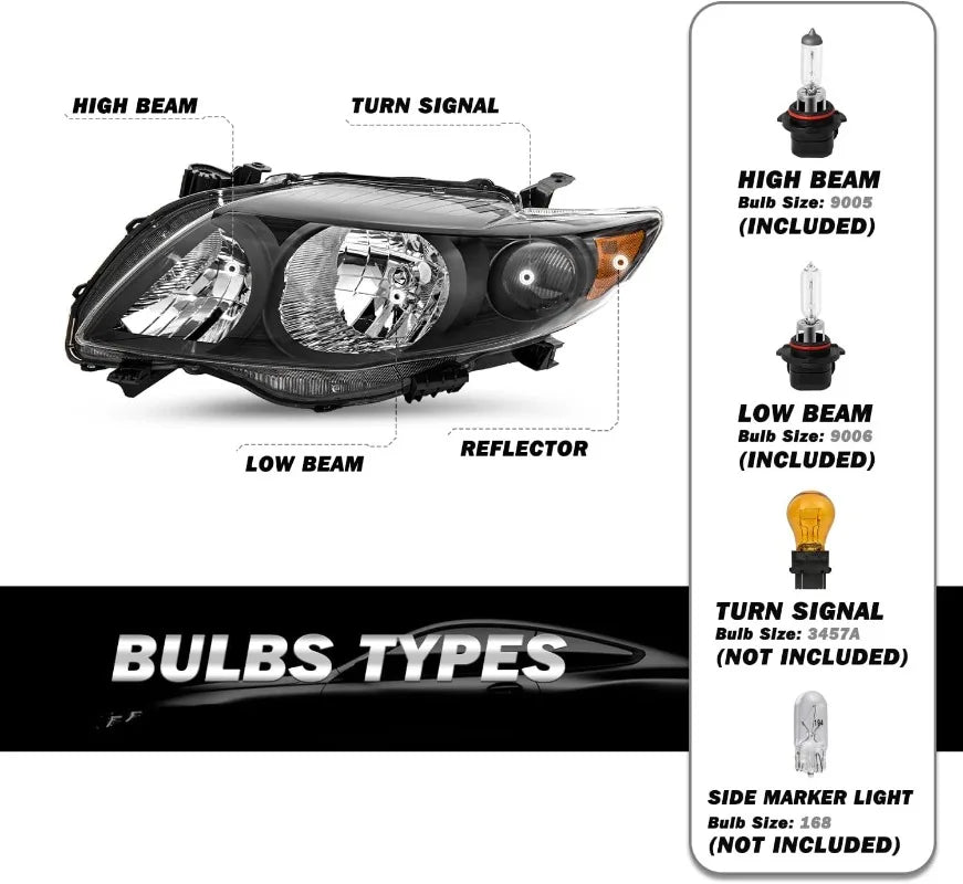 Left/Right Side Headlight driving lamp DRL running light For Toyota Corolla 2007 2008 2009 2010