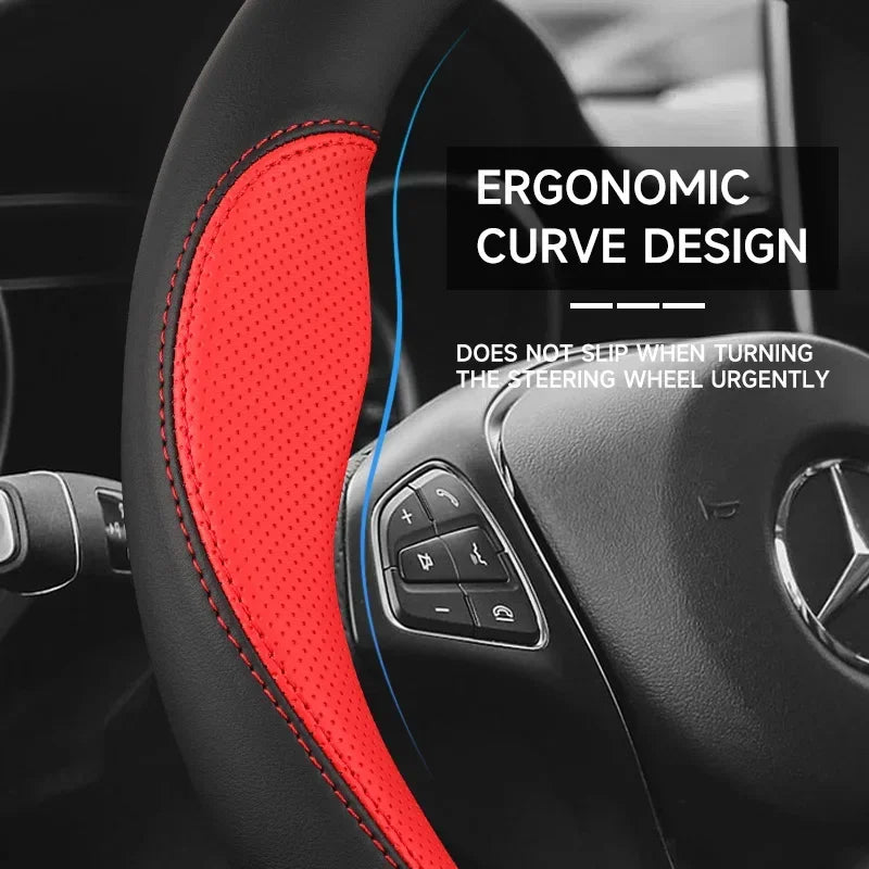 Car Steering Wheel Cover Non-Slip 38cm 15" Leather For Toyota Corolla CH-R Camry Rav4 Auris Prius Yalis Avensis Auto Accessories