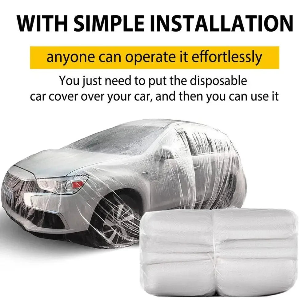 Disposable Transparent Car Clothing Cover Dustproof Rainproof Transparent Paint Dustproof Plastic PE Film Rainproof Car Cover