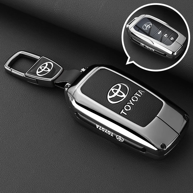 Alloy Car Remote Key Case Cover Protect Shell Bag For Toyota Prius Camry Corolla CHR C-HR RAV4 Altis Land Cruiser Prado Avalon
