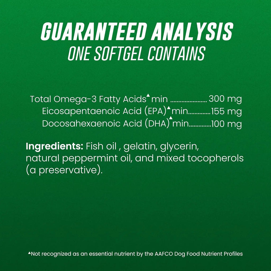 120 Count Omega 3 Fish Oil Softgels Supplement for Dogs Skin Coat Vitaminas Para Animales Supplement Joint Bone Health Support