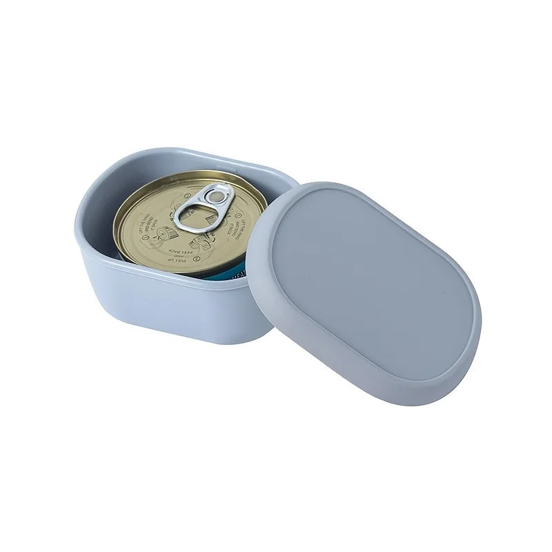 Reusable Wet Cat Food Storage Container with Silicone Sealed Lid, Leak-Proof Fresh-Keeping Box for 3oz/85g Cat Food Cans