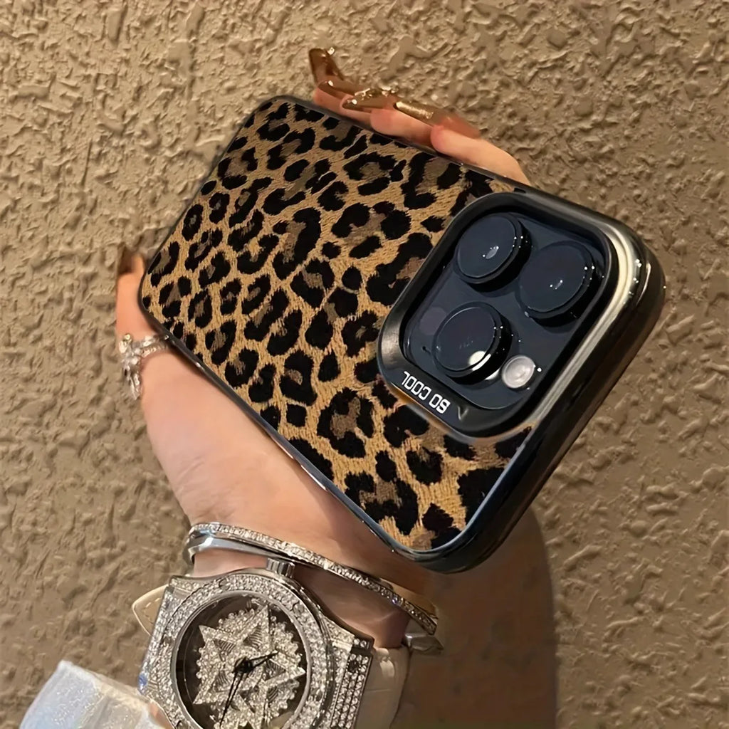 Full-screen leopard print black vitality shell Phone Case for iPhone 16 Pro Max 15 14 13 12 11 Pro MAX Matte Back Case Cover