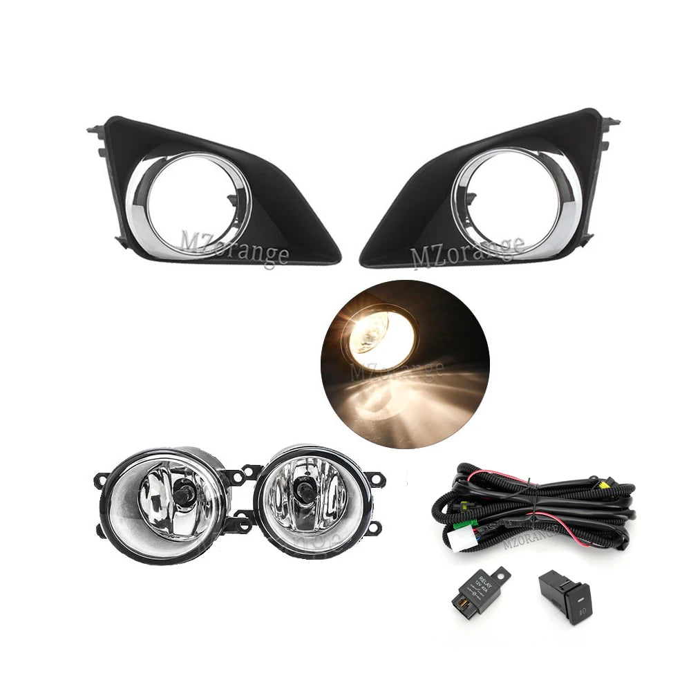 Fog Lights Led for Toyota Corolla 2007 2008 2009 2010 Fog Lamp Assembly Chrome Cover Grill Bezel Headlights car accessories