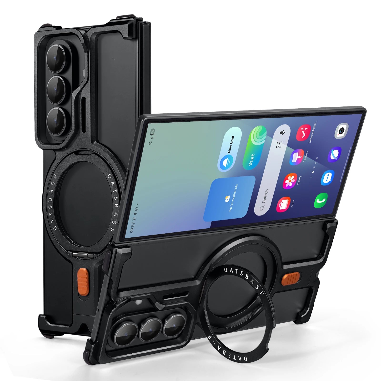 Eary Frameless Case for Samsung Galaxy Z Fold 7 for Magsafe 360°Rotation Stand Magnetic Wireless Charging Aluminum Phone Cover