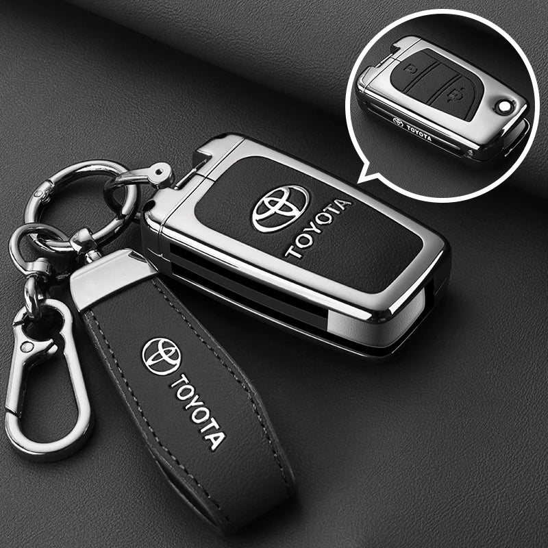 Alloy Car Remote Key Case Cover Protect Shell Bag For Toyota Prius Camry Corolla CHR C-HR RAV4 Altis Land Cruiser Prado Avalon