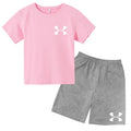 Casual t-shirt Set Kids  Fashion Two-Piece  Summer Sports Short-Sleeved Boy Girl 3-13Yrs  T-shirt +Shorts