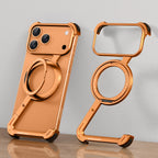 Eary Z Case for iPhone 17 Pro Max Air Phone Case Frameless 360°Rotation Magnetic Stand for Magsafe Shockproof Protective Cover