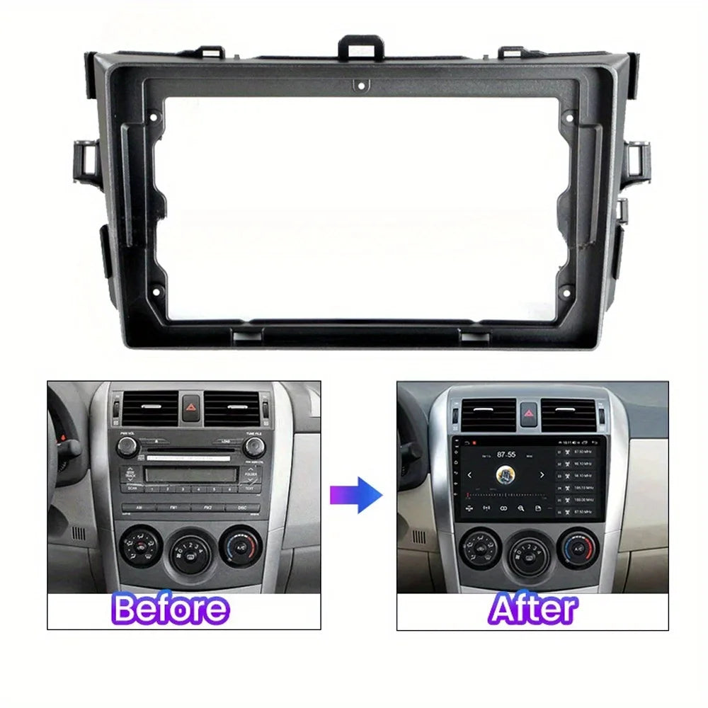 Corolla E140/150 9 Inch Fascia For Toyota Corolla 2006-2012 Car Radio Android MP5 Player Frame 2 Din Stereo Dashboard Cover