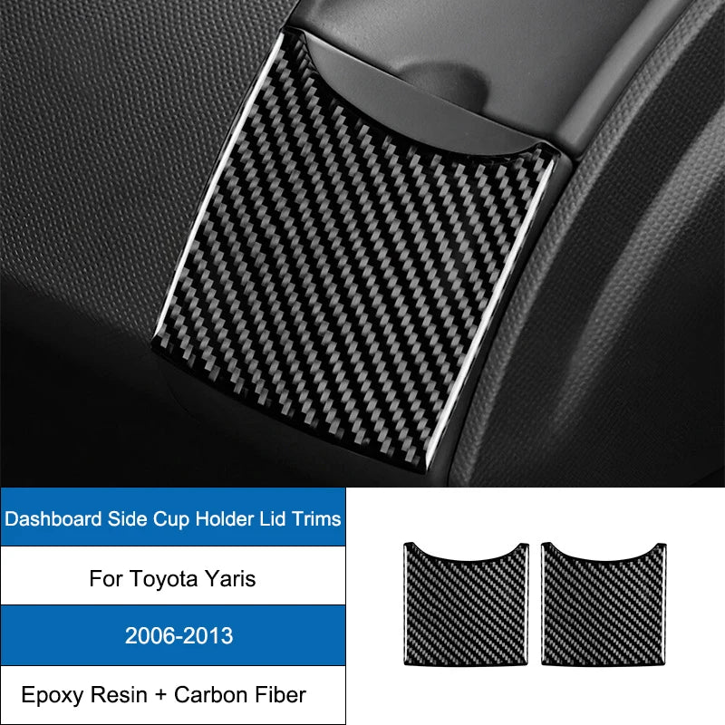 Carbon Fiber Epoxy Coated Interior Gear Shift Panel Trim Cover Sticker For Toyota Yaris 2006 2007 2008 2009 2010 2011 2012 2013