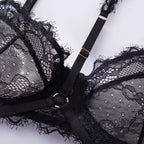 Eyelash Sexy Underwear Bras Brassiere Lingeries Women Lingerie Sets Lace Embroidery Push Up Bra Panties Sets Deep V Gather Tops