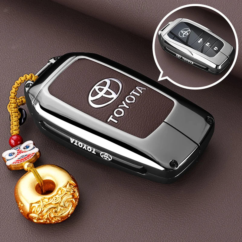 Alloy Car Remote Key Case Cover Protect Shell Bag For Toyota Prius Camry Corolla CHR C-HR RAV4 Altis Land Cruiser Prado Avalon