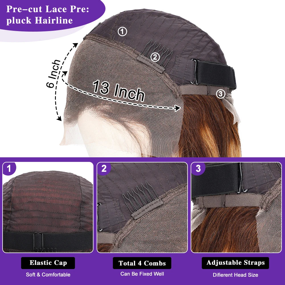 P427 250% 30-36 Inch Highlight Deep Wave Frontal Wig Omber 13x4/13x6 Hd Lace Front Wig CurlyHuman Hair 4x4 Closure Glueless Wigs