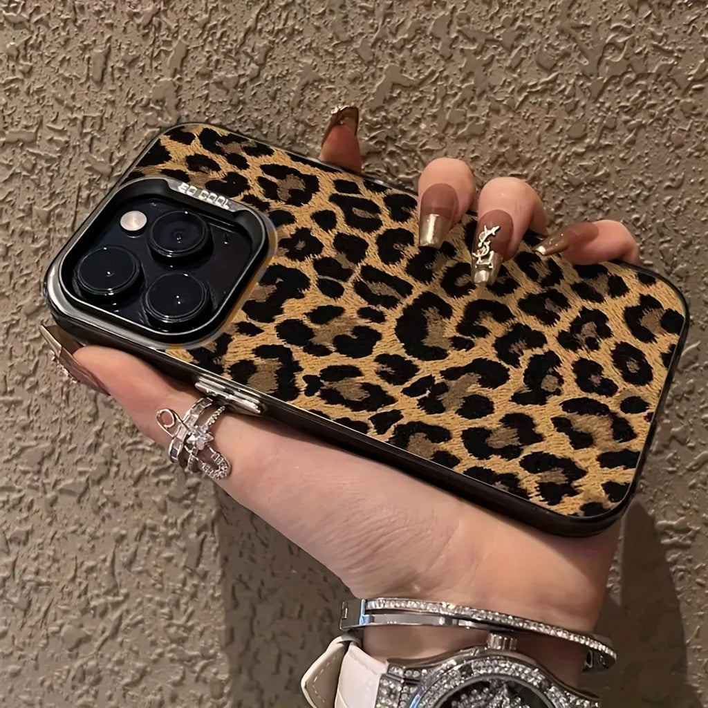 Full-screen leopard print black vitality shell Phone Case for iPhone 16 Pro Max 15 14 13 12 11 Pro MAX Matte Back Case Cover