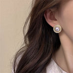 Trending Imitation Pearl Circle Stud Earrings For Woman New In 2025 Fashion Party Round Elegant Korean Earring Jewelry Wholesale