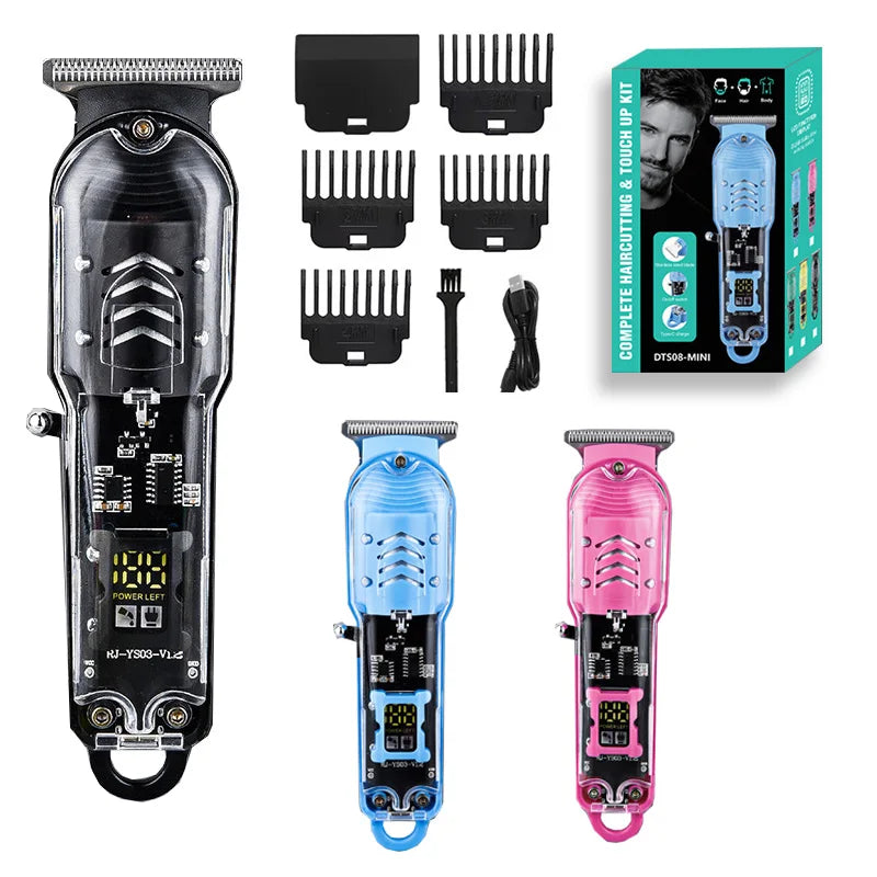 Hair Cut Machine Rechargeable Hair Clippers Transparent Professional Clippers Electric Hair Trimmers Shaver for Men