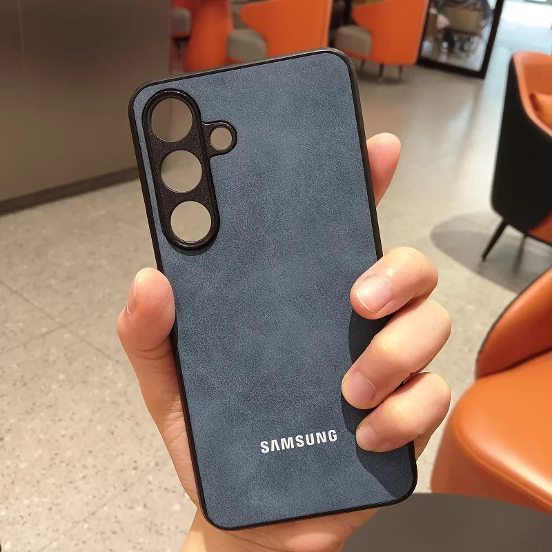 For Samsung Galaxy A57 A56 A55 A37 A36 A35 A26 A16 A15 A25 A17 5G Case Luxury Sheepskin Leather Shell Plain Lambskin Cover Coque