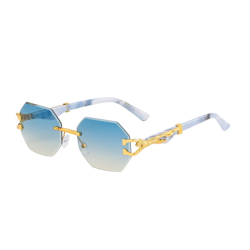 new rimless sunglasses UV400 fashion square metal glasses for men women designer unisex brand sun glasses shades for outdoor