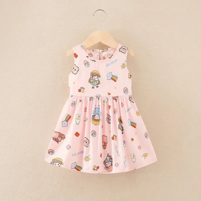 Girl Dresses Cotton Children clothing Summer Kids Clothes Dresses For Girls Party Princess Fashion Outfit cartoon Beach Dress