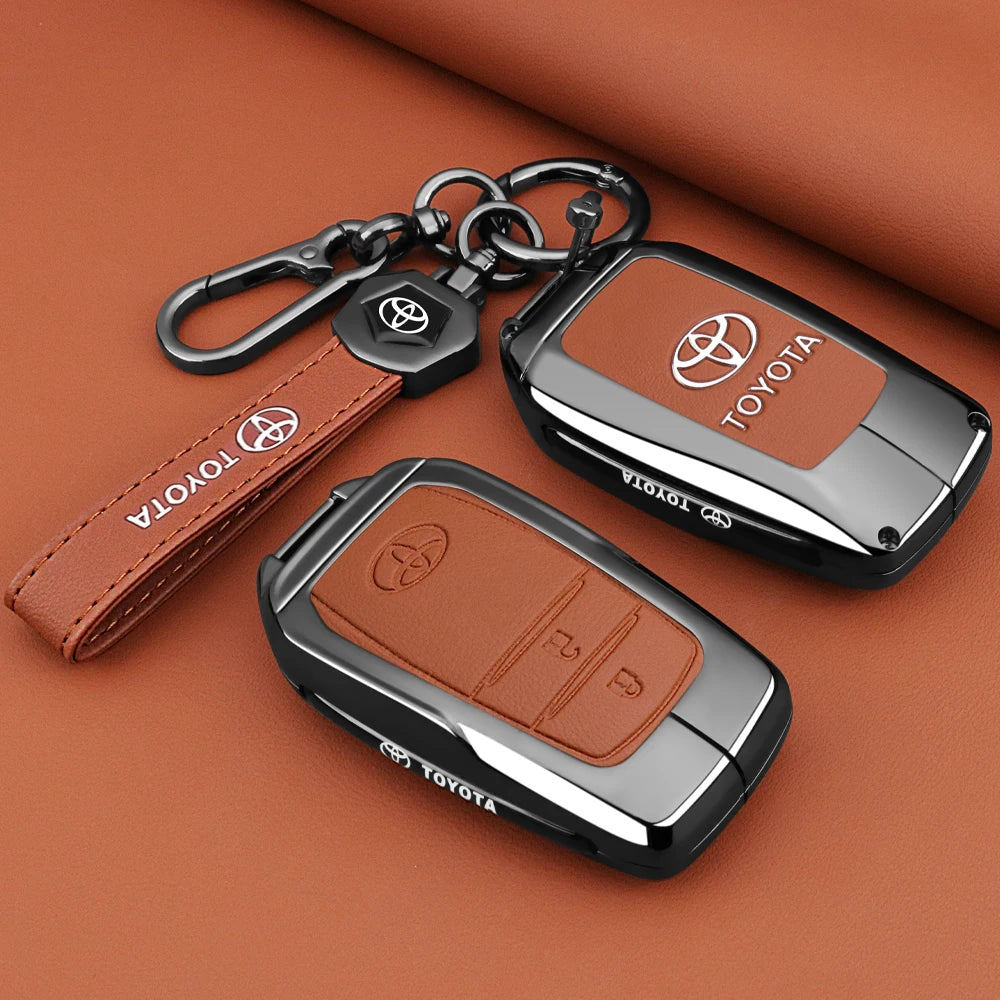 Car Key Fob Case Cover Shell for Toyota C-HR Hilux Fortuner Land Cruiser 200 Camry Corolla Crown RAV4 2023 2024 2025 Accessories