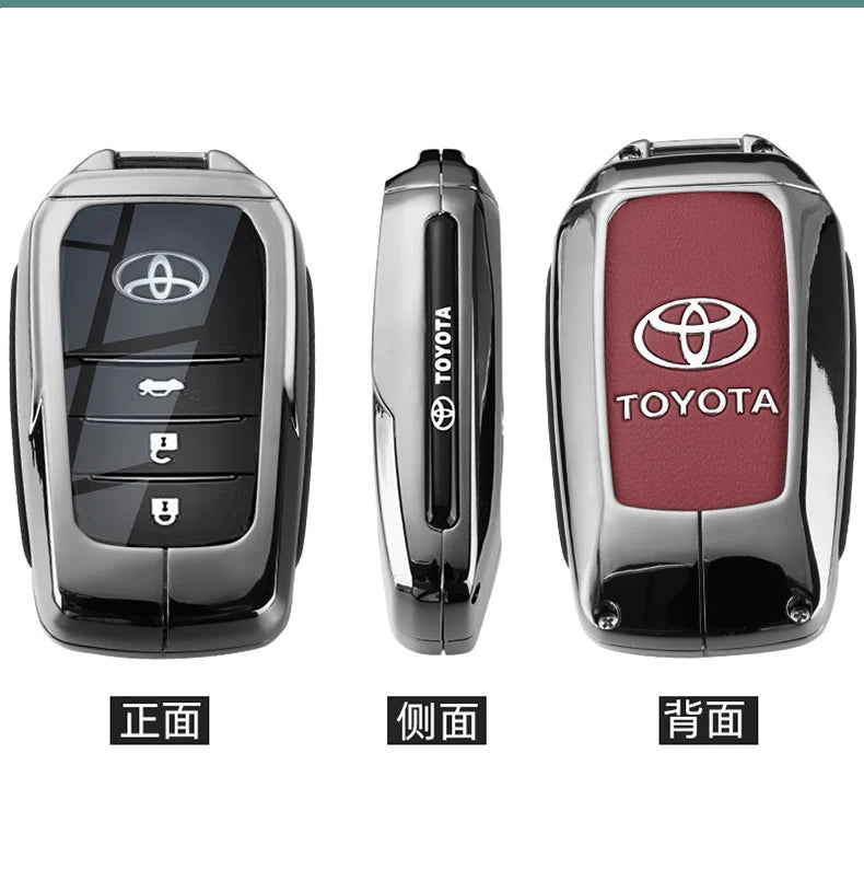 Alloy Car Remote Key Case Cover Protect Shell Bag For Toyota Prius Camry Corolla CHR C-HR RAV4 Altis Land Cruiser Prado Avalon