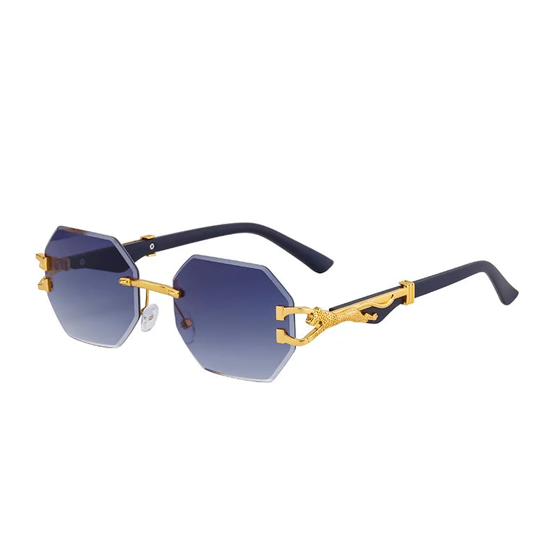 new rimless sunglasses UV400 fashion square metal glasses for men women designer unisex brand sun glasses shades for outdoor