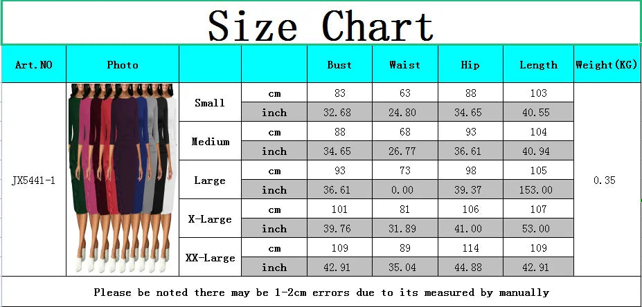 Womens Elegant Crew Neck 2/3 Sleeve Work Office Knee Length Ruffle Business Casual Party Ruched Pencil Bodycon Sheath Dress