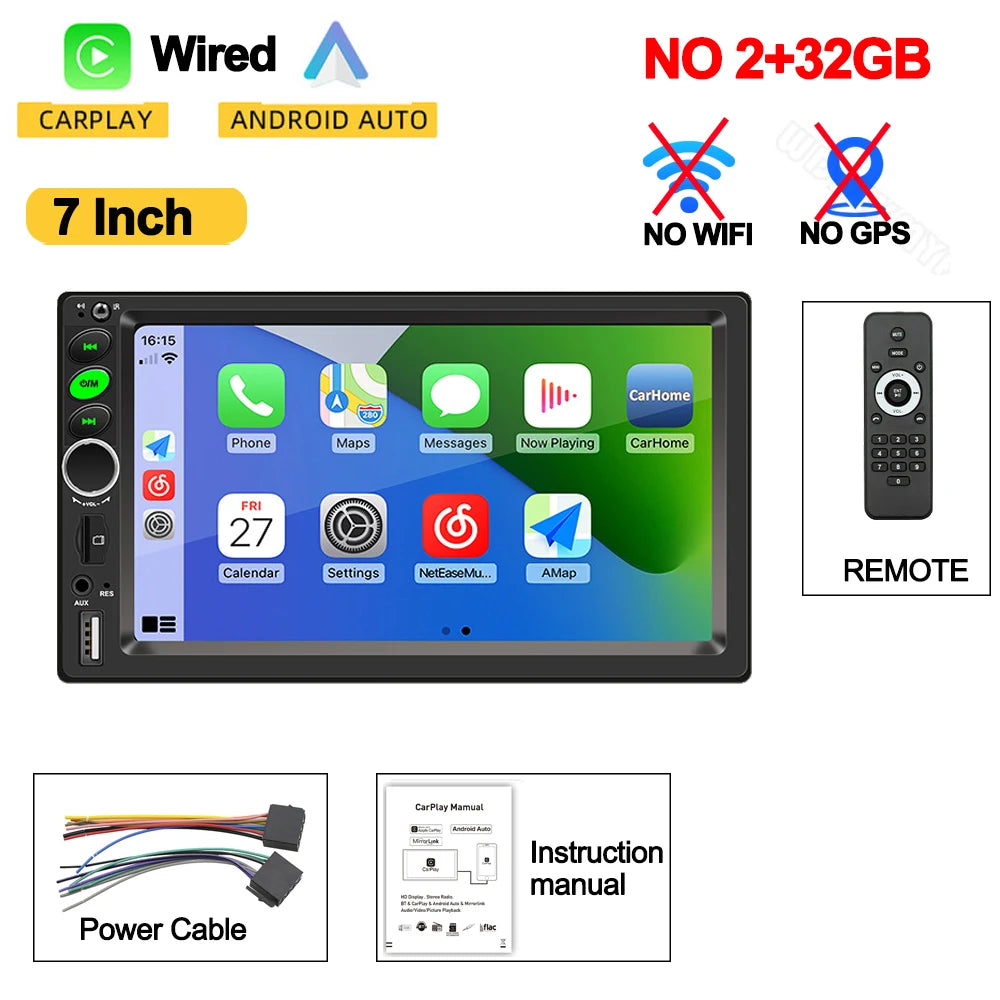 Universal 7/9/10 inch Android 13 Car Radio 64G Autoradio android 2 Din car radio Central Multimedia Smart car systems For Toyota