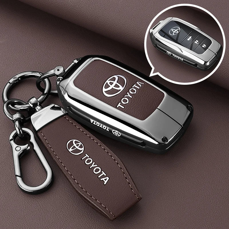 Alloy Car Remote Key Case Cover Protect Shell Bag For Toyota Prius Camry Corolla CHR C-HR RAV4 Altis Land Cruiser Prado Avalon