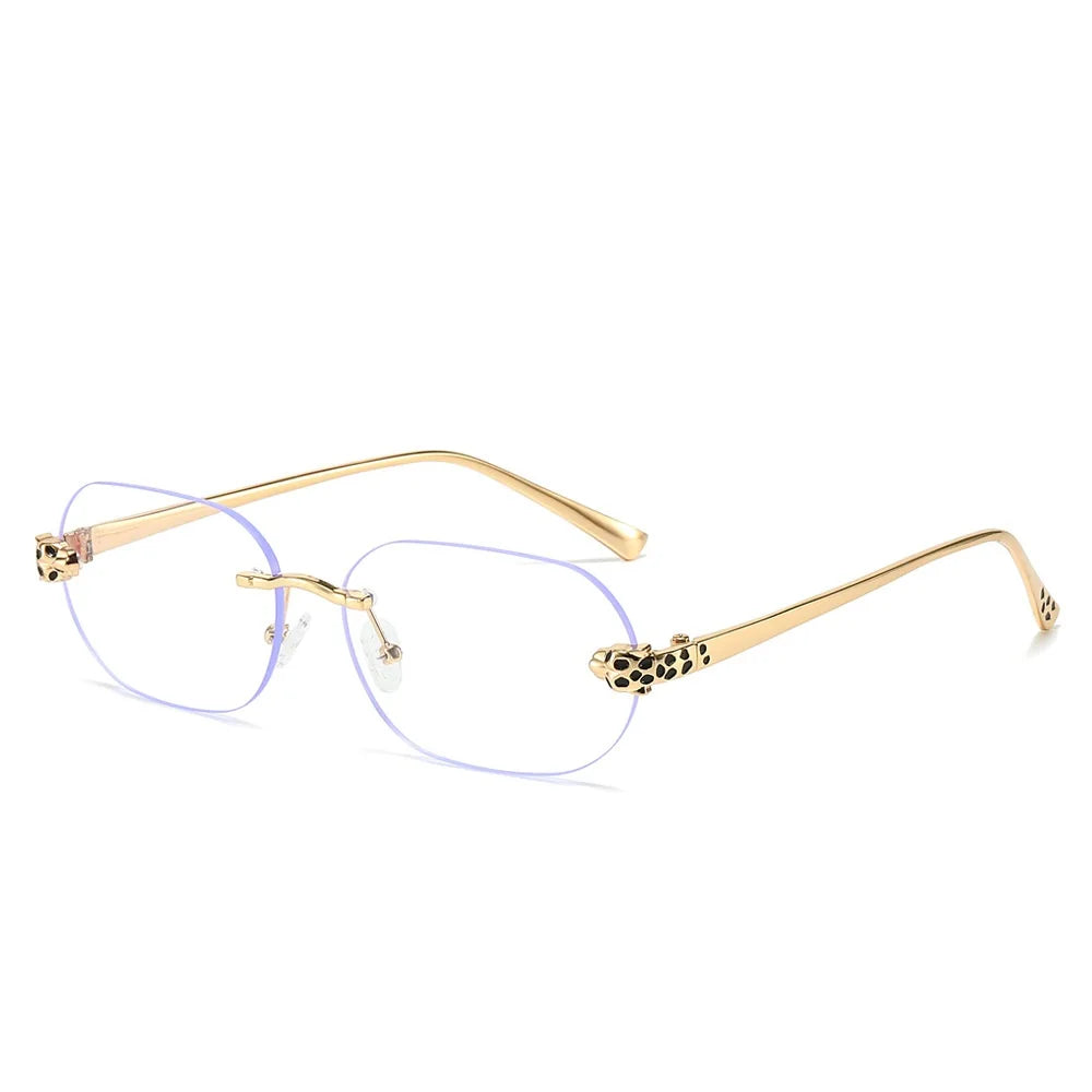 New Stylish Rimless Sunglasses for Men and Women Small Irregular Lenses Metal Frameless Black Lens Sun Glasses UV400
